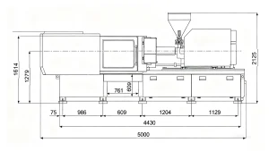 All-Electric Injection Molding Machine: Dimensional Layout