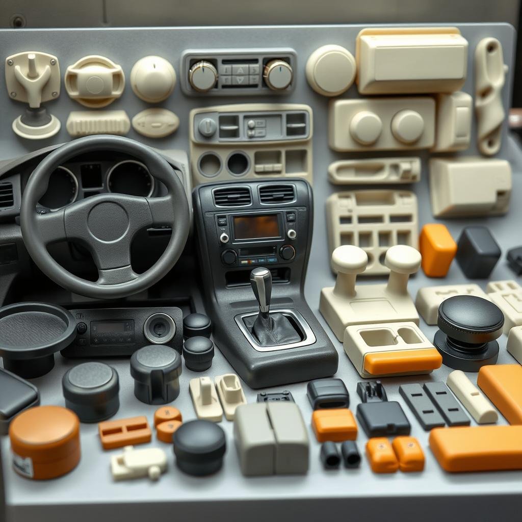 Automotive components with soft-touch overmolding produced on a 450 Ton multi-component machine